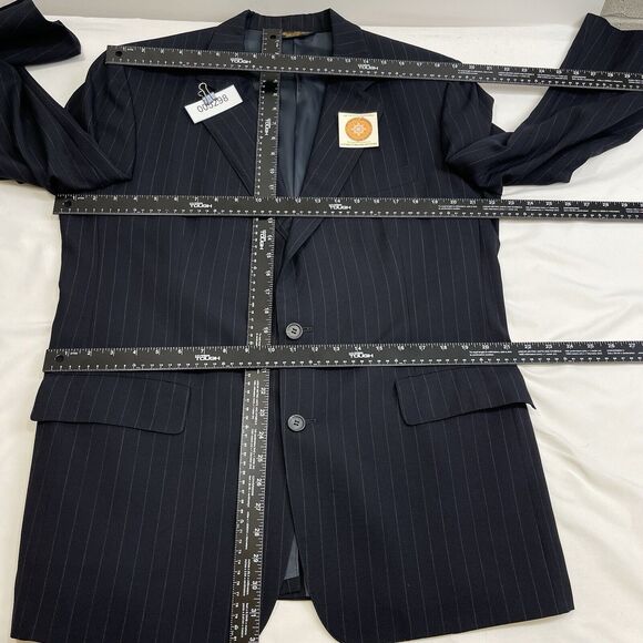 Brooks Brothers Pinstriped Blazer Men's 42S Blue 100% Wool 2 Button USA Vintage - Picture 10 of 11